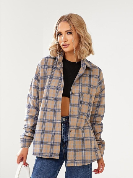 Сорочка в клітинку з фланелі 