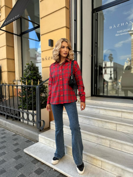 Сорочка в клітинку з фланелі 