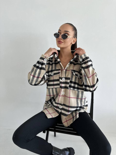 Сорочка тепла у клітинку з кашеміру 