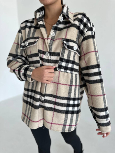 Сорочка тепла у клітинку з кашеміру 