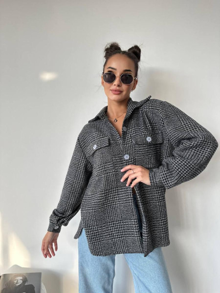 Сорочка тепла у клітинку з кашеміру 