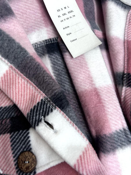 Сорочка в клітинку з капюшоном двосторонній фліс 