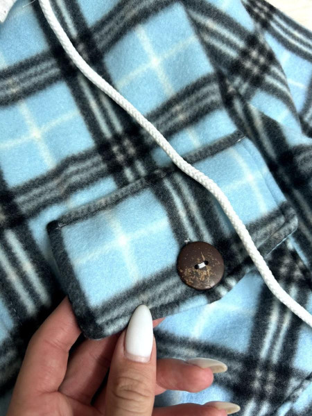 Сорочка в клітинку з капюшоном двосторонній фліс 