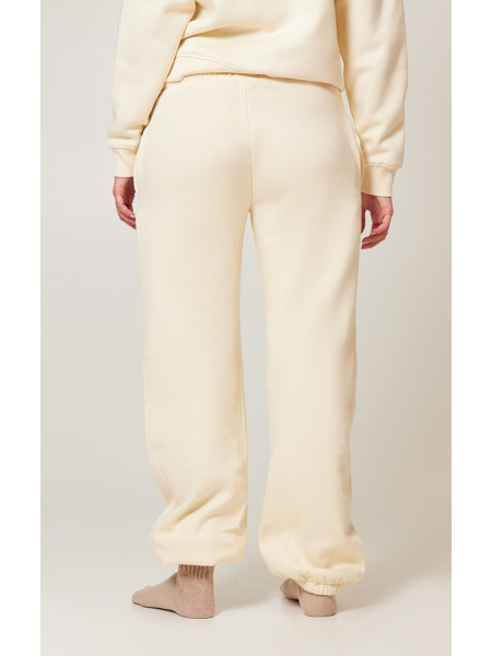 Спортивні джоггери з манжетами з вишивкою кремового кольору Monaco