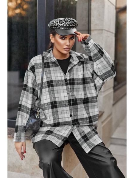 Жіноча трендова сорочка у клітку 