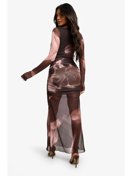 Квіткова сітчаста сукня максі