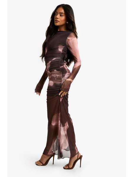 Квіткова сітчаста сукня максі