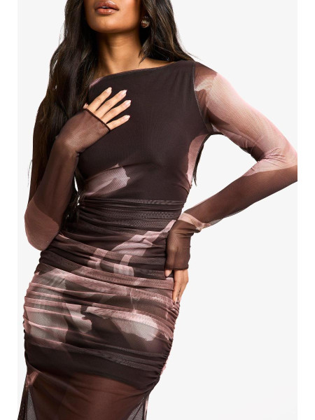 Квіткова сітчаста сукня максі