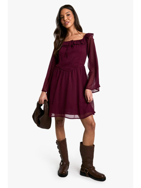 Шифонова сукня Бардо з ковзанами