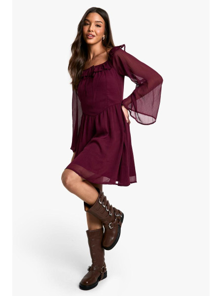 Шифонова сукня Бардо з ковзанами