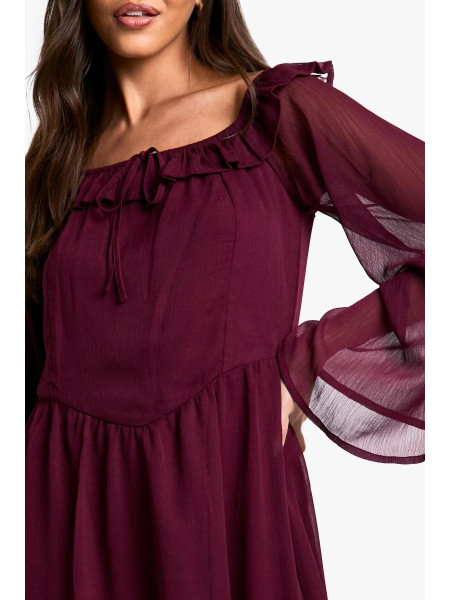 Шифонова сукня Бардо з ковзанами