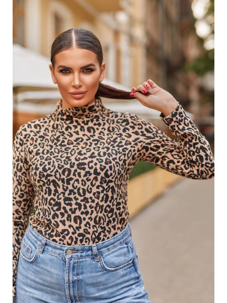 Леопардовий гольф водолазка 0017/1