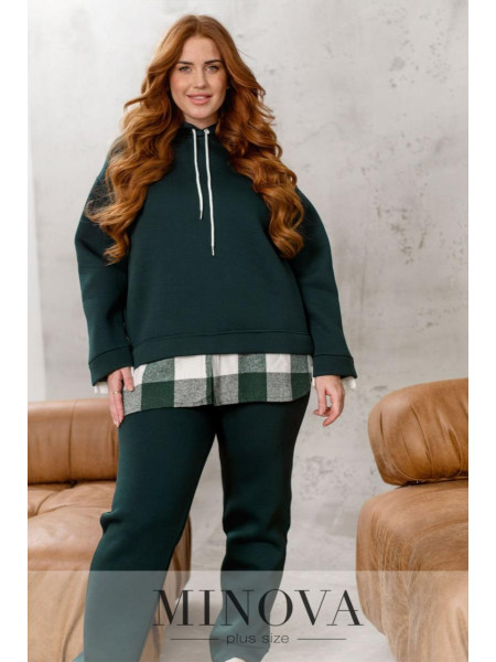 Спортивний костюм на флісі втавки клітинки 