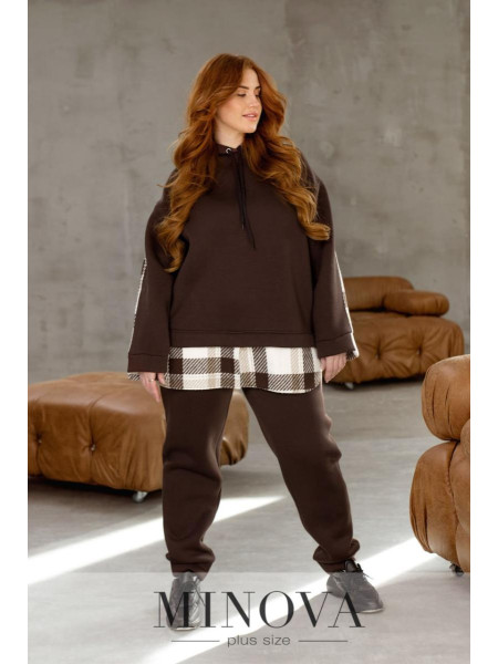 Спортивний костюм на флісі втавки клітинки 