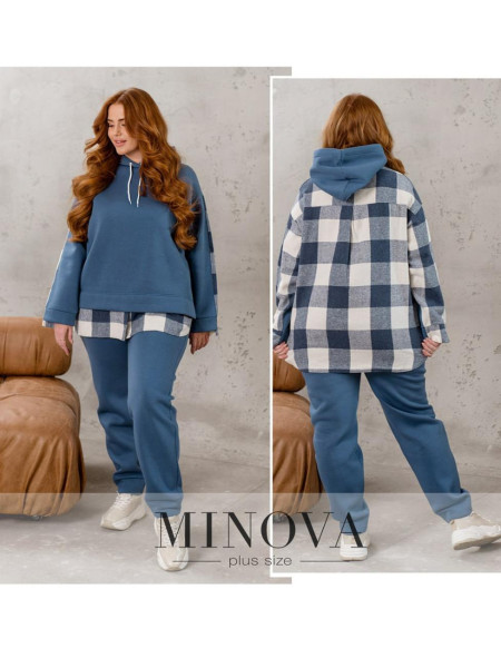 Спортивний костюм на флісі втавки клітинки 