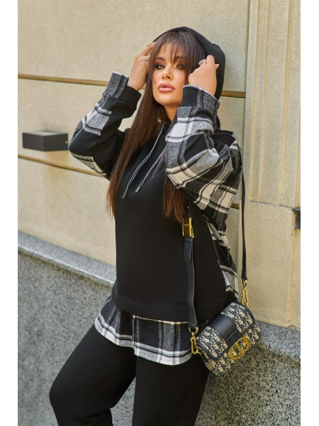 Спортивний костюм на флісі втавки клітинки 