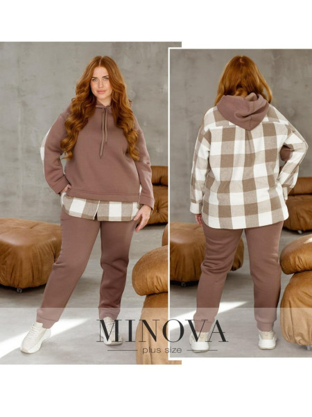 Спортивний костюм на флісі втавки клітинки 