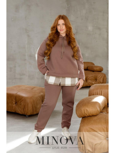 Спортивний костюм на флісі втавки клітинки 