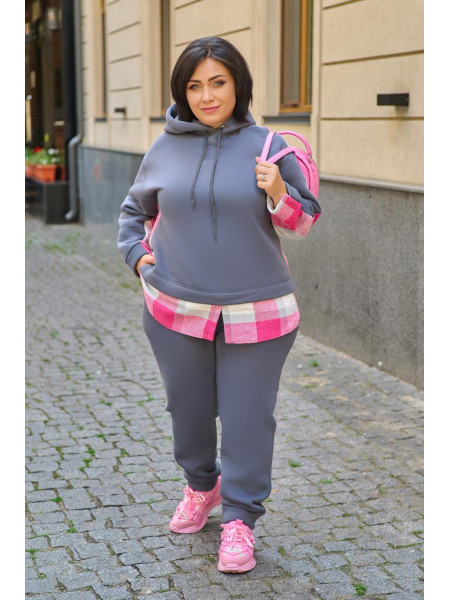 Спортивний костюм на флісі втавки клітинки 