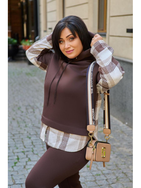 Спортивний костюм на флісі втавки клітинки 