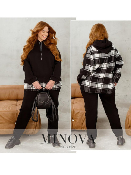 Спортивний костюм на флісі втавки клітинки 