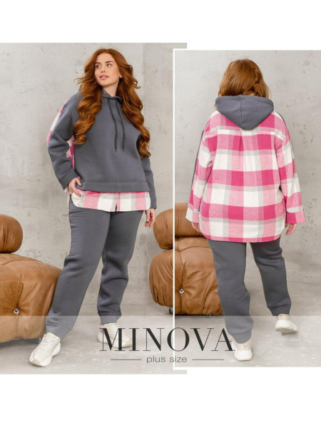 Спортивний костюм на флісі втавки клітинки 