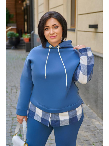 Спортивний костюм на флісі втавки клітинки 