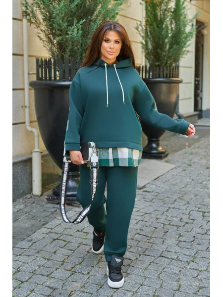 Спортивний костюм на флісі втавки клітинки 