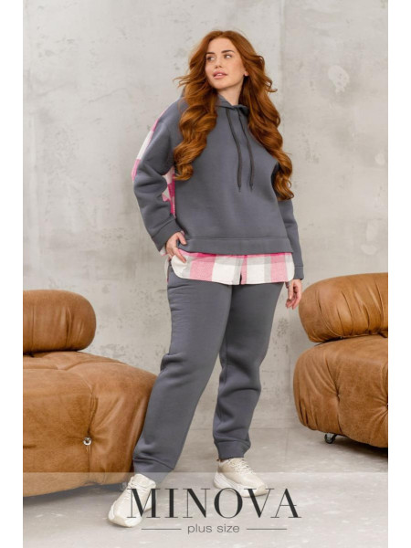 Спортивний костюм на флісі втавки клітинки 