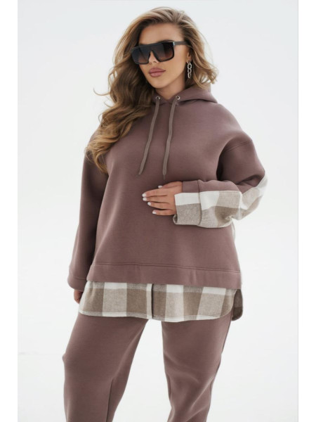 Спортивний костюм на флісі втавки клітинки 