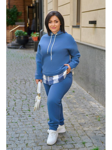 Спортивний костюм на флісі втавки клітинки 