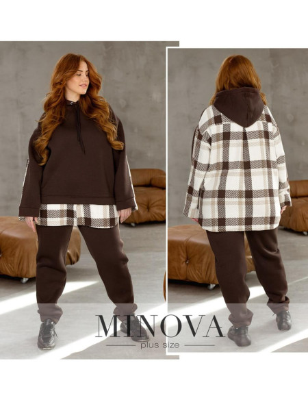 Спортивний костюм на флісі втавки клітинки 