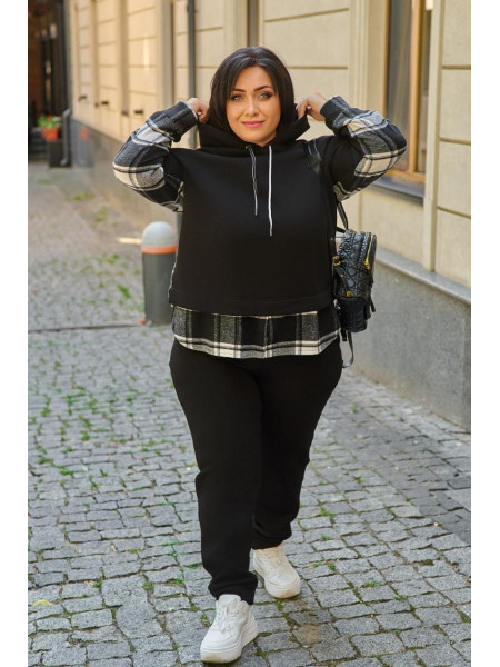 Спортивний костюм на флісі втавки клітинки 