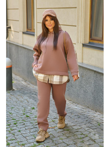 Спортивний костюм на флісі втавки клітинки 