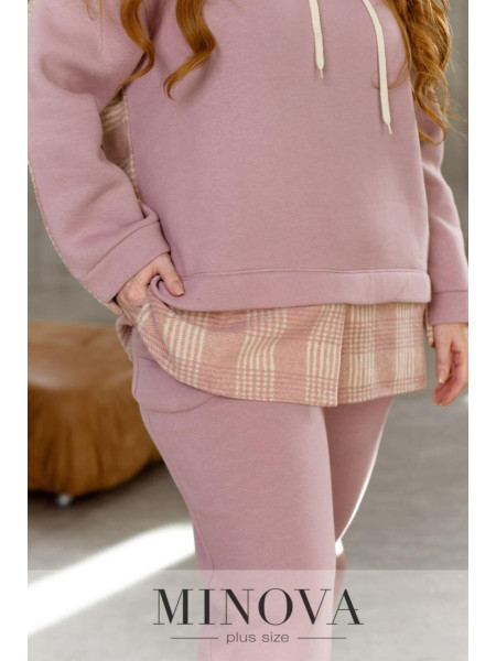 Спортивний костюм на флісі втавки клітинки 