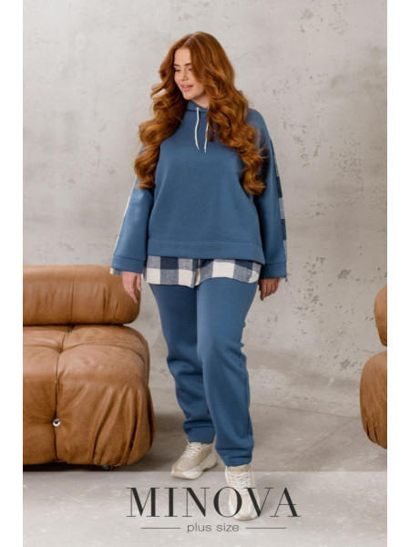 Спортивний костюм на флісі втавки клітинки 