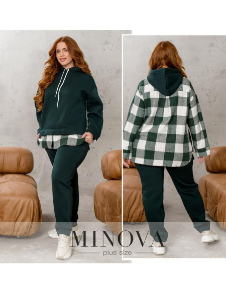 Спортивний костюм на флісі втавки клітинки 