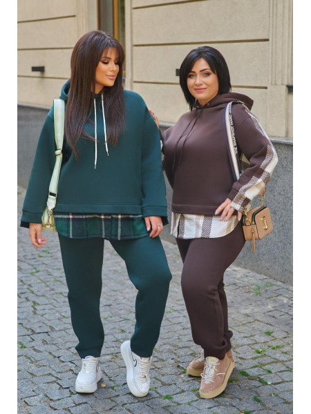 Спортивний костюм на флісі втавки клітинки 