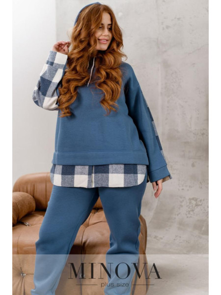 Спортивний костюм на флісі втавки клітинки 