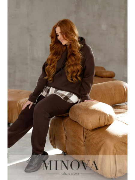 Спортивний костюм на флісі втавки клітинки 