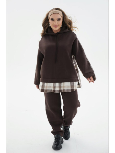 Спортивний костюм на флісі втавки клітинки 