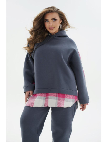 Спортивний костюм на флісі втавки клітинки 