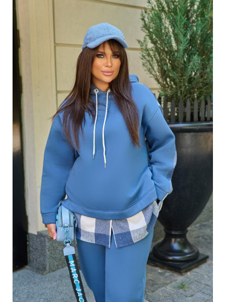 Спортивний костюм на флісі втавки клітинки 