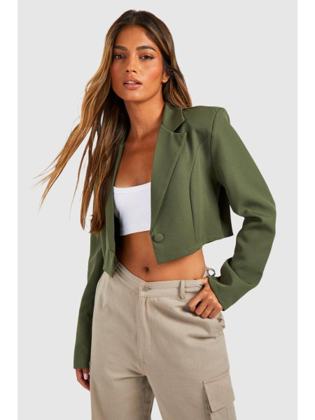 Базовий плетений укорочений блейзер на один гудзик