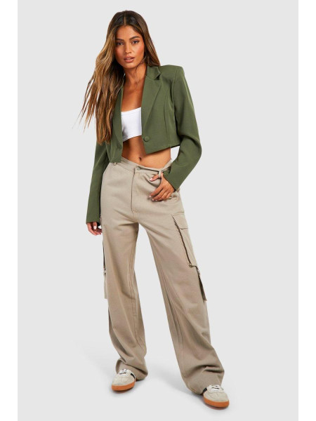 Базовий плетений укорочений блейзер на один гудзик