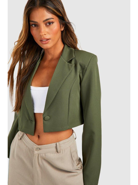 Базовий плетений укорочений блейзер на один гудзик