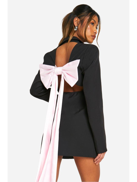 Сукня-піджак з відкритою спиною з бантом