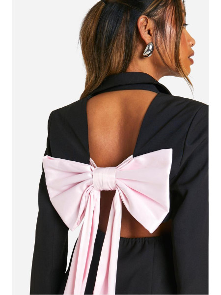 Сукня-піджак з відкритою спиною з бантом