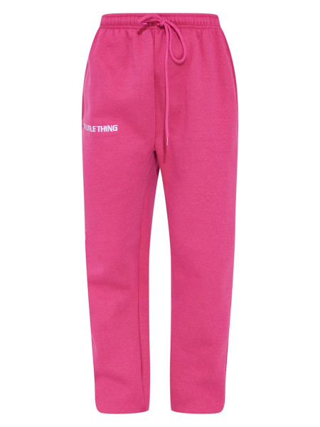 Яскраво-рожеві джоггери з вишивкою PRETTYLITTLETHING