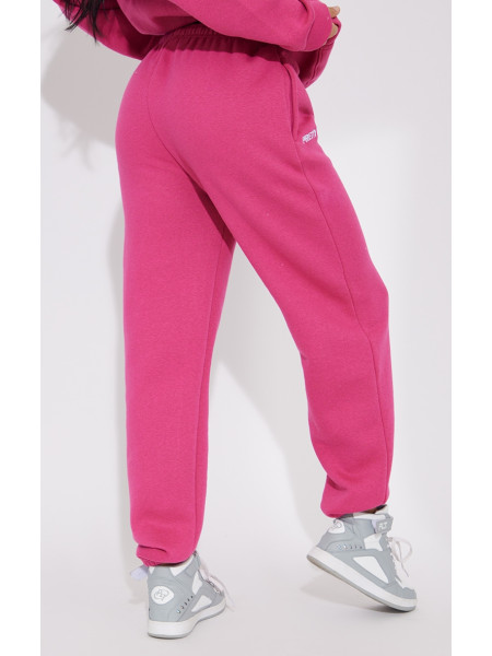 Яскраво-рожеві джоггери з вишивкою PRETTYLITTLETHING